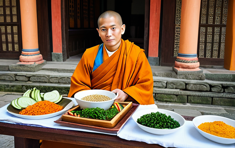 한식 관련 체험 프로그램 - Bustling Korean Market**

Prompt: "A vibrant and crowded traditional Korean market scene. Vendors ar...