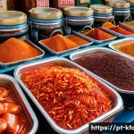한식 요리 기초 과정 - **A Korean Culinary Discovery in Lisbon:** A bright, inviting close-up shot of a well-organized mark...