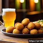 한식 주점 인기 메뉴 - A rustic wooden table set in a cozy Brazilian bar environment, featuring a vibrant platter of tradit...