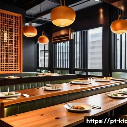 Home 30 한식 맛집 리스트 - A vibrant Korean dining scene in a modern São Paulo restaurant inspired by Liberdade district, featu...